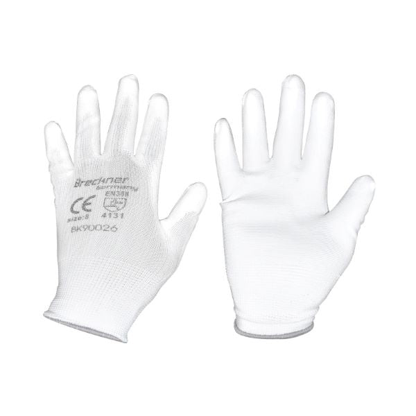 Manusi de Protectie Sintetice Cauciucate Albe Marimea 8 Breckner Germany