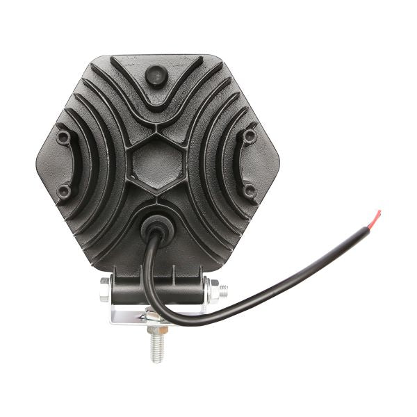 Lampa Proiector Hexagonal cu Grilaj Plastic Rosu, 9 LED-uri, Unghi de Radiere 30, DC 10-80V 27W Breckner Germany