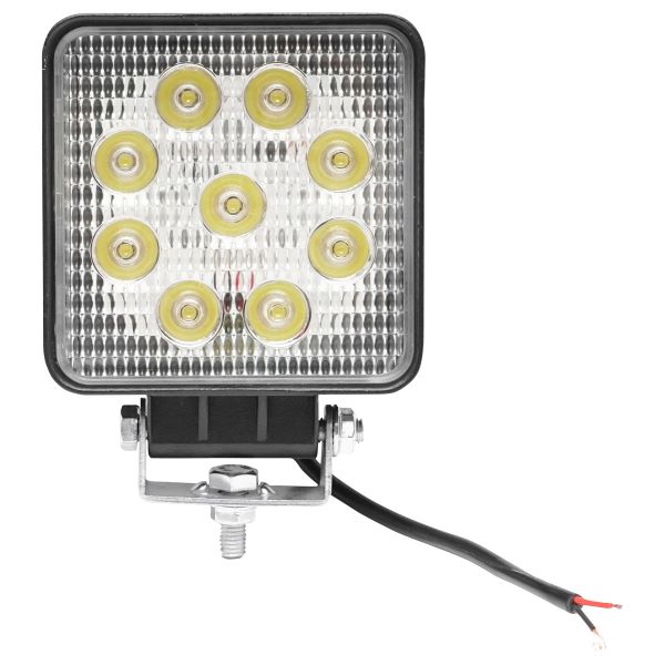 Lampa cu 9 LED-uri 10-60V 27W Unghi Radiere 30 de Grade Tip Spot 107x107x49mm 6000K IP67 Breckner Germany