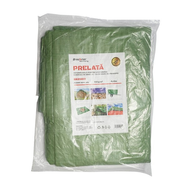 Prelata cu Ochiuri de Prindere 100g/m2 Verde 4x6m Breckner Germany